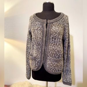 Jana Cardigan Grey with Silver Sparkle Sweater women’s XL